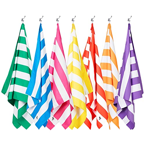 Dock & Bay Quick Dry Beach Towel - Cabana - Phi Phi Pink - Large | Sand-Resistant, Includes Travel Bag, Lightweight & Compact, 100% Recycled DryQ Fabric, Large (160x90cm, 63x35") - color: Cabana - Phi Phi Pink, size: Large (160x90cm, 63x35")