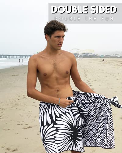 ECCOSOPHY Microfiber Beach Towel - Quick Dry, Sand Free and Oversized 71x35 | Super absorbent, lightweight, swimming, gym, extra large, pool, cruise, camping, yoga, travel, compact, carry bag, vacation - color: Lovina