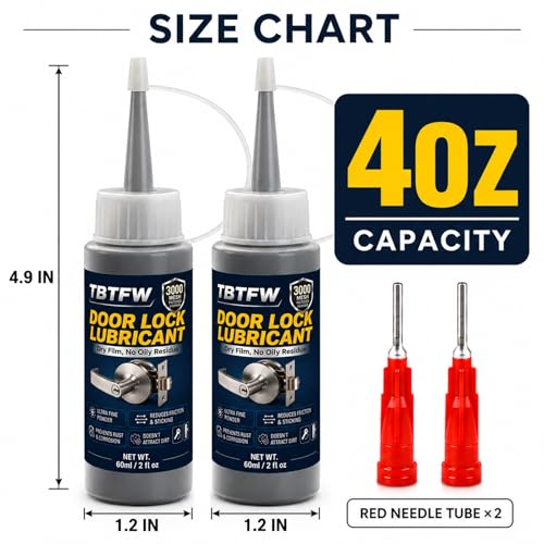 TBTFW Graphite Powder for Locks, High-Purity Graphite Lock Lubricant | 3000-Mesh Graphite Powder Used for Fix Jammed & Noisy Interior & Exterior Door Locks(4oz)
