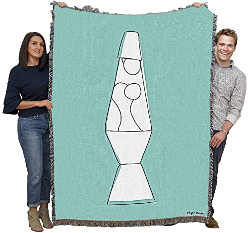 Pure Country Weavers 70s Teal Lava Lamp Blanket by Kyra Brown Tapestry Throw Woven from Cotton - Made in the USA (72x54) - color: Lava Lamp