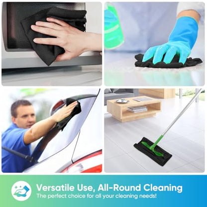 HOMEXCEL Microfiber Cleaning Cloth 20 PK, Towels for Cars and Shop, Black - color: Black