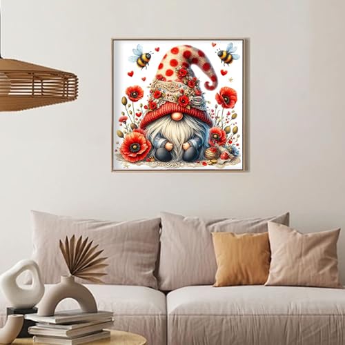 Camocin Diamond Art Kits for Adults, Poppy Gnome Diamond Painting | Gem Art, Diamond Dot, 5D Full Round Drill, Cottage Farmhouse Wall Decor, DIY Craft Gift, 14x14 Inch - color: LBDP1P24