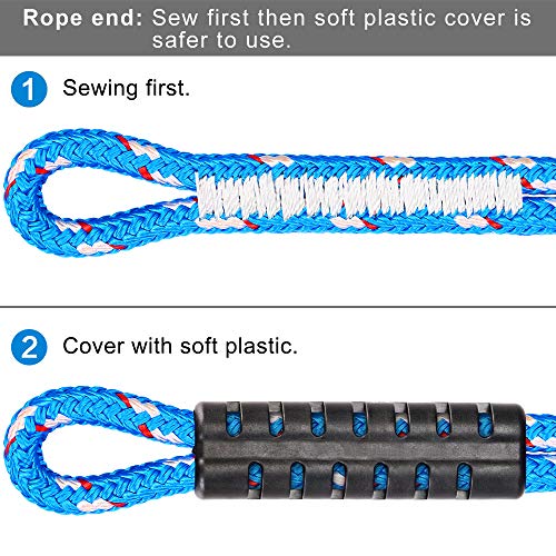 BeneLabel 2Pcs Tree Swing Rope 19" Hammock Tree Swing Hanging Strap Blue - color: Blue, size: 19"(2 Pack)