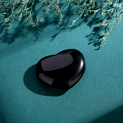 QINJIEJIE 1.8" Large Heart Crystal Stone Black Obsidian Healing Crystals - color: Z - 1.8" Large - Black Obsidian