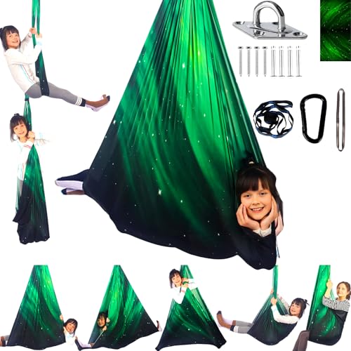 HiCamer Sensory Swing for Kids Indoor and Outdoor Therapy Cuddle - color: Space Green
