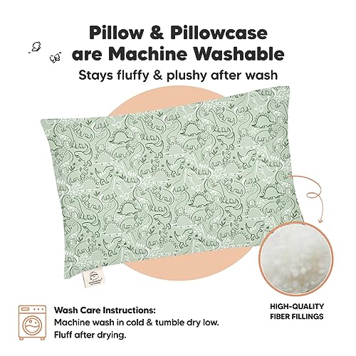 Toddler Pillow with Pillowcase, 13x18 My Little Dreamy Pillow (DinoDood) - color: Dinodood