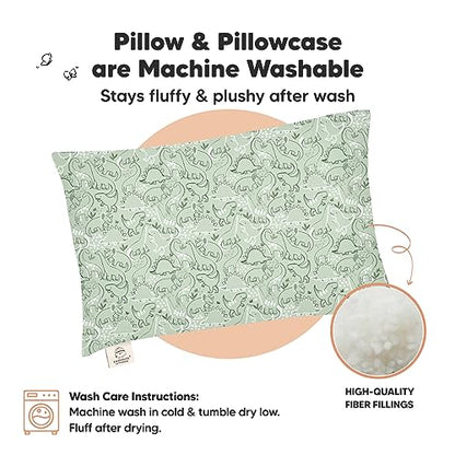 Toddler Pillow with Pillowcase, 13x18 My Little Dreamy Pillow (DinoDood) - color: Dinodood