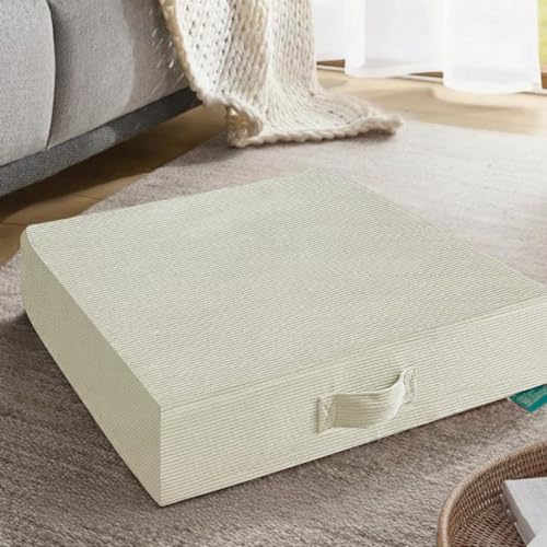 16 inches Meditation Floor Pillow Square Large Floor Cushions for Adults, Thick Memory Foam Seat Cushions for Yoga, Living Room, Sofa, Tatami, Bay Window Beige - color: Beige, size: 16*16*3inch