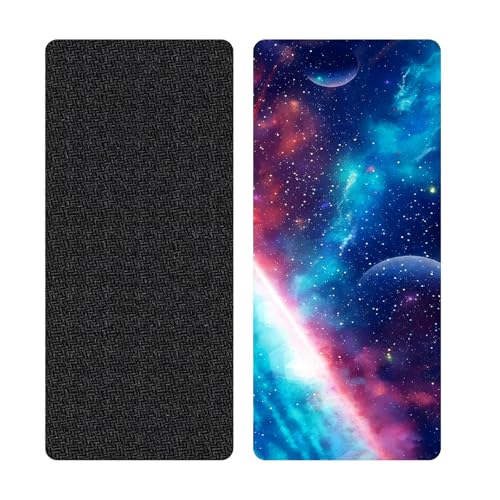 TPE Yoga Mat, 27x72 Inch, 5mm Thick, Non-Slip Surface for Tall People, Pilates, Meditation, Home Workout, Sweat-Resistant - color: Space Blue