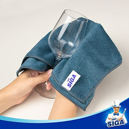 MR.SIGA Microfiber Cleaning Cloths, Streak Free Microfiber Towels, 12 Pack - color: Light Teal