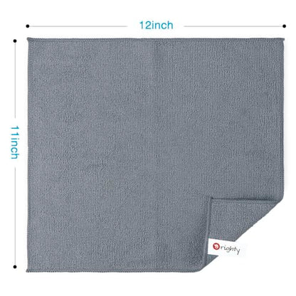Orighty Microfiber Cleaning Cloth, Cleaning Rags, 12 Pack, 12x11 in, Grey - color: Grey, size: 12 Pack