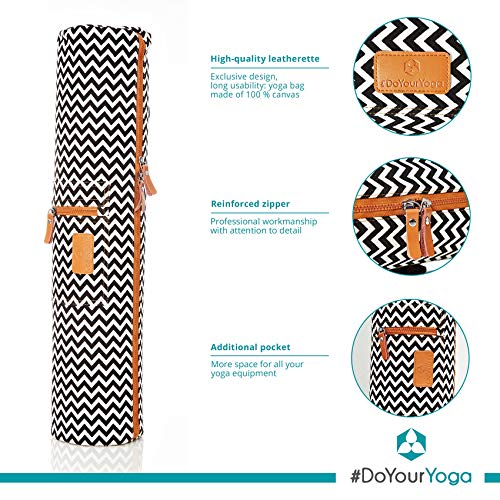 #DoYourYoga Full-Zip Exercise Yoga Mat Carry Bag with Multi-Functional Storage Pockets »Sunita« - color: Black&White