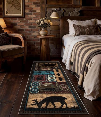 YIHOUSE Washable Rustic Cabin Runner Rug 2x6 Hallway - color: Brown, size: 2'x6' (Runner)