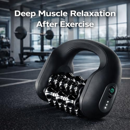 Electric Muscle Roller for Post-Workout Recovery, Deep Rolling Massager | For Legs, Calves, Back & Neck, Handheld Powered Rolling Tool, Rechargeable, 3 Speed Fitness Recovery