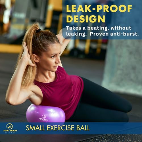 ProBody Pilates Ball Small with Pump - 9 Inch Small Exercise Ball - color: Purple