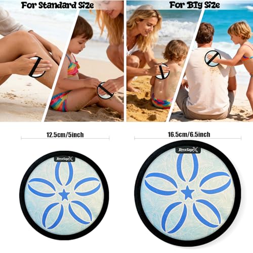 Sand Remover for Beach Towels - Soft Quick Clean Mitt for Kids & Adults | Removes Sand in Seconds,Gentle on Skin,Reusable & Washable,Beach Vacation Essential,Perfect for Beach, Pool & Camping - color: Big Blue Flower