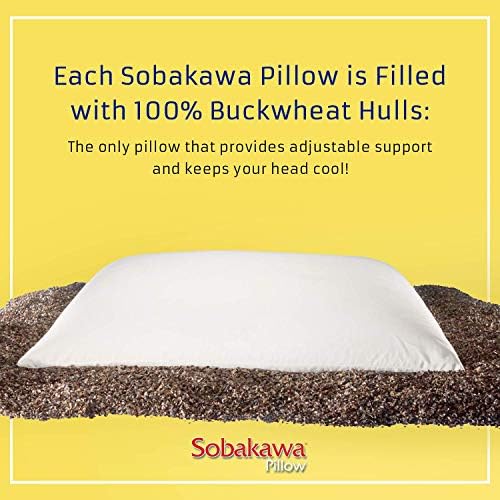 Sobakawa Traditional Buckwheat Standard Size Pillow Organic Cotton with Natural Technology for Cool Sleep, Neck Support for Back and Side Sleepers or as a Meditation Cushion,White - size: Standard