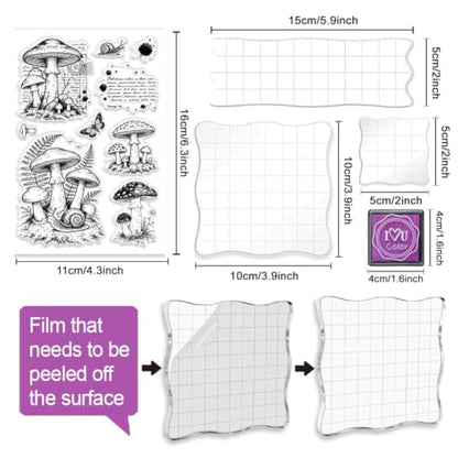 6Pcs Flower Clear Stamps for Card Making, Mushroom Silicone Stamps for Crafting & DIY Scrapbooking, Butterfly Journaling Decor,Flower Fairies,Birthday Words with Blessings - style: 29Pcs Flower Fairy Clear Stamps