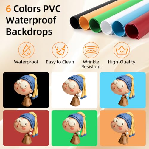 Light Box with Tripod Stand, 20"x20" LightBox with 3 Stepless Dimming Light Boards (CRI ≥95) 243 Light Beads, Shooting Tent kit with 6 Color PVC Backdrops.Photo Studio Light Box for Photography - size: 20*20*20 Inch