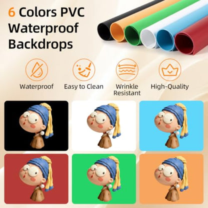 Light Box with Tripod Stand, 20"x20" LightBox with 3 Stepless Dimming Light Boards (CRI ≥95) 243 Light Beads, Shooting Tent kit with 6 Color PVC Backdrops.Photo Studio Light Box for Photography - size: 20*20*20 Inch
