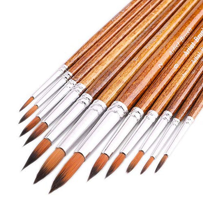 Watercolor Paint Brushes FENORKEY 12Pcs Round for Watercolor, Acrylic & Gouache
