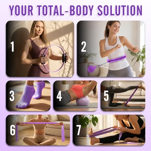 JKSHMYT Weighted Hula Infinity Fitness Hoop for Weight Loss, Pilates Kit