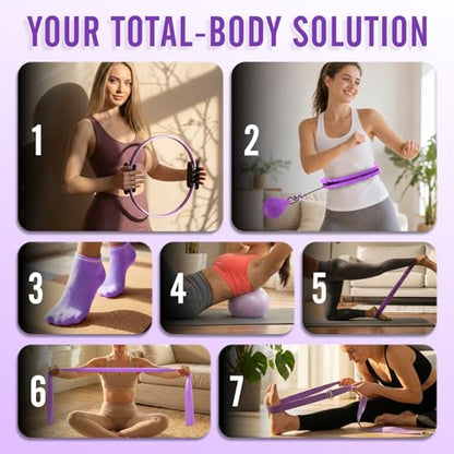 JKSHMYT Weighted Hula Infinity Fitness Hoop for Weight Loss, Pilates Kit