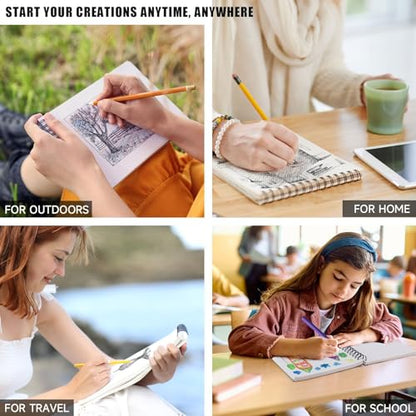 2 Pack Sketch Book, 5.5" x 8.5" Sketchbook With 100 Sheets (68lb/100gsm), Drawing Pad for Kids, Adults, Beginners, Artists - Acid Free Paper (2 Pack) - color: black