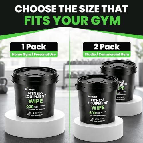 Gym Equipment Wipes, 1200 Count Yoga Mat Cleaner Wipes
