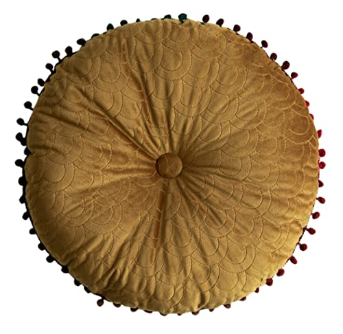 Round Throw Pillow Thickened Seat Cushion Sofa Cushion Meditation Pillow Living Room Window Balcony Decoration Pillow (15.7in, Ginger) - color: Ginger, size: 15.7in