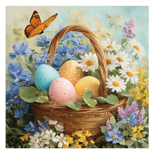 Reivworl Easter Paint by Numbers Kit for Adults Beginner 16×20 inch | Easter Paint by Number Kits 16×20 inch, Crafts on Canvas with Gifts. - color: 24-Easter Egg