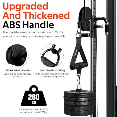 RENRANRING Gym Exercise Handles, Replacement Handle Attachments for Cable Machine Pulleys, Resistance Band and Strength Trainer, Pull Down Workout Accessories, Home Gym Add On Equipment - color: Black