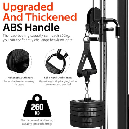 RENRANRING Gym Exercise Handles, Replacement Handle Attachments for Cable Machine Pulleys, Resistance Band and Strength Trainer, Pull Down Workout Accessories, Home Gym Add On Equipment - color: Black