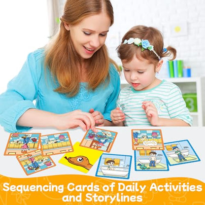 Sequencing Cards,Sequence Board Game for Kids,Story Storytelling,Speech Therapy Toys Materials for Autism,Social Skills,Sentence Building,Educational Classroom Preschool Learning Activities - style: 5 Sequencing Cards