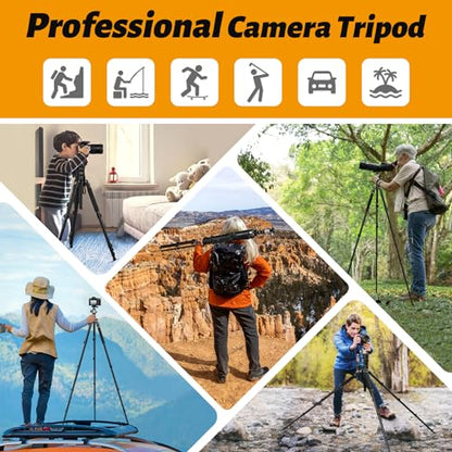 JOILCAN 81" Tripod for Camera Phone, 83" Aluminum Camera Tripod Monopod | Tall DSLR Tripod with 360° Ball Head, Heavy Duty Travel Tripod for Binoculars Spotting Scope Telescope, Payload 35lb - color: Grey