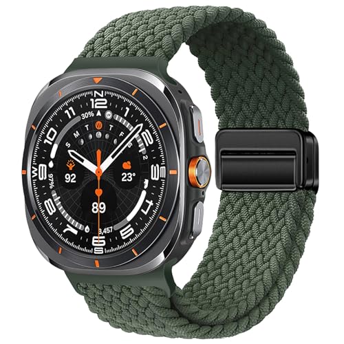 Sport Magnetic Band Compatible with Samsung Galaxy Watch Ultra 2/Ultra 47mm - color: Army Green, size: for Galaxy Watch Ultra 2 1/Ultra(2025)
