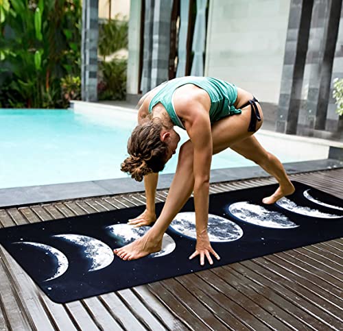 nuveti Yoga Mat Print Extra Thick TPE Non Slip Fitness Exercise Mat with Carrying Bag,72"x24" Extra Thick 6MM Exercise & Workout Mat for Yoga, Pilates Fitness and Floor Exercises - color: Moon-Y