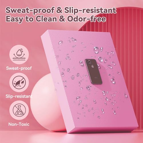 Large Thick Balance Pad Non-Slip Stability Trainer Yoga & Pilates - color: Pink