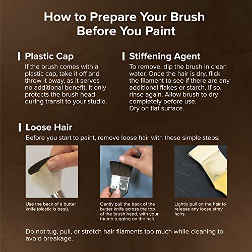 Silver Brush Limited Monza Fan Oil and Acrylic Paintbrush, Size 4 | Short Handle, Fine Point Stiff Synthetic Mongoose Bristle, Textured Strokes, Softening, Blending, Superb Paint Absorbency