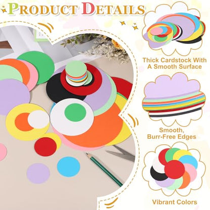 PATIKIL 60 Sheet Circle Card Stock, 2 Inch Round Cutouts Paper Thick Cardstock Coaster for DIY Craft Projects Printing Supplies Bulletin Board Decor, White/Black/Cowhide | Cutouts Paper Coaster for Office Supplies DIY Craft Projects Classroom Printing Bul