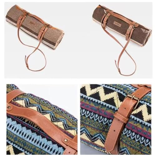 Lolmi PU Leather Blanket Strap,Picnic Blanket Carry Strap Yoga Mat Strap