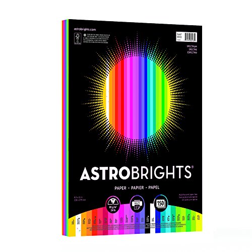 Neenah Paper Astrobrights Color Paper, 8.5” x 11”, 24 lb/89 gsm, Spectrum 25-Color Assortment, 150 Sheets (80933-01) - size: 8-1/2" x 11"