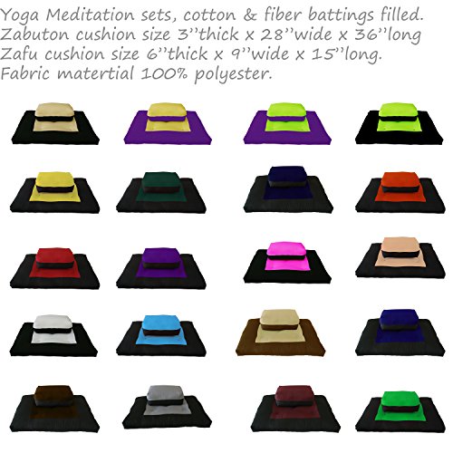 D&D Futon Furniture Central Peach Zabuton Zafu Set, Yoga, Meditation Seat Cushions, Kneeling, Sitting, Supporting Exercise Pratice Zabutons