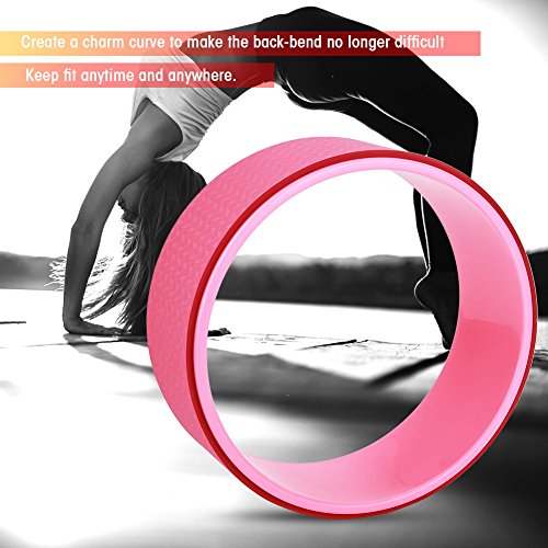 Yoga Wheel，Yoga Stretch Bend Balance Wheel Circle for Health Fitness Slimming Exercise,Back Wheel, Pink (粉色)