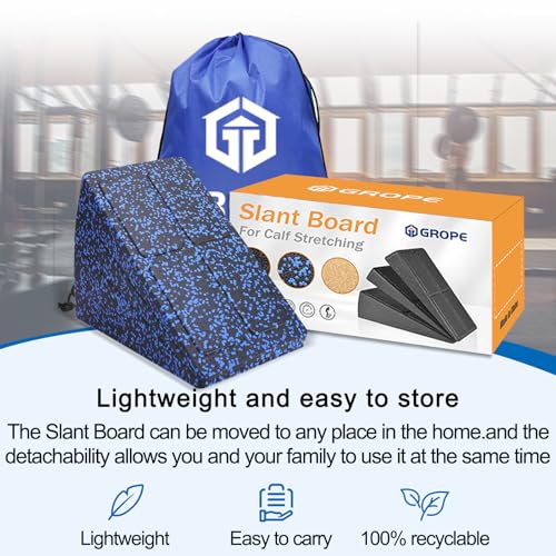 Slant Board 3 Pcs Squat Wedge for Calf Stretching - color: Black Blue Mixed