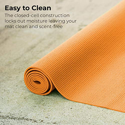Bulk Yoga Mats, 10 Pack, 4mm Thick, 68x24in - color: Orange