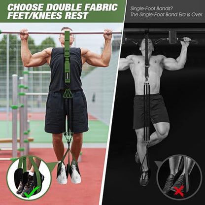 Ayombo Pull Up Assistance Bands, Resistance Bands for Pull Up Bar Workout, Adjustable Heavy Duty Pull Up Assist Equipment with 4 Assistance Bands, Home Gym Fitness Exercise Strength Training - color: Green