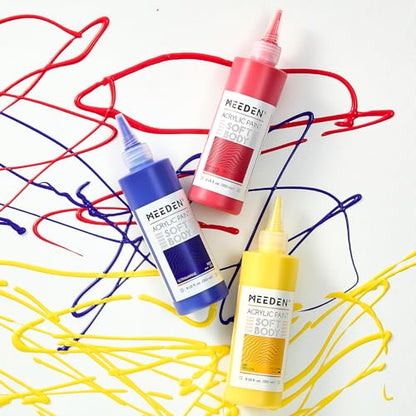 MEEDEN Titanium White Acrylic Paint: Matte Finish 250ml/8.45oz Soft Body | Bulk Acrylic Colors in Squeeze Bottle - Fluid Flow Art Paints for Adults Artists Canvas Art Painting - color: Titanium White