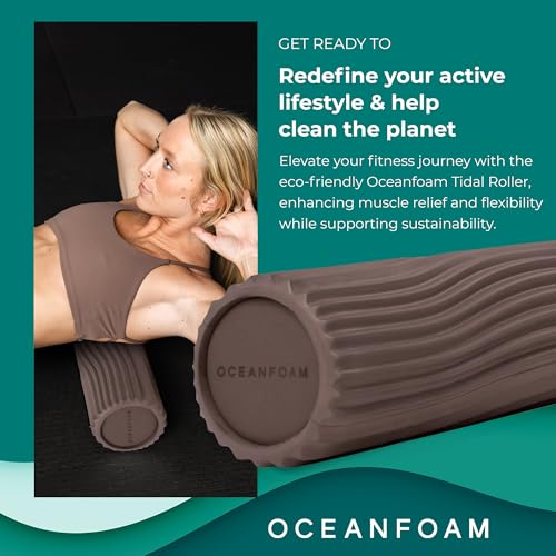 Oceanfoam Tidal Roller - Espresso - Muscle Massage Foam Roller for Back Pain & Stretching - Firm and Ergonomic Wide Wave Textured - Yoga, Athletics, & Wellness - Full Size, 20" x 5" - color: Espresso