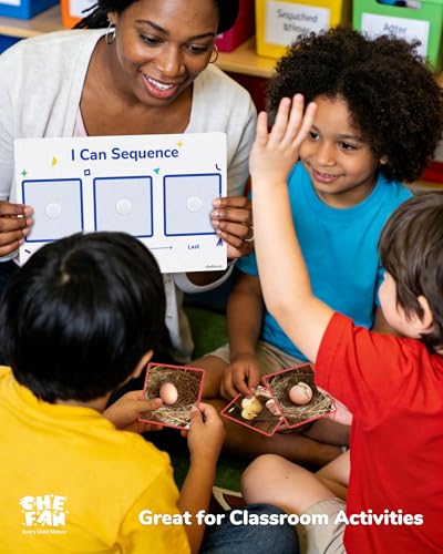 CHEFAN Sequencing Cards for Kids, Speech Therapy Sequence Game with Board, Preschool Kindergarten Storytelling Sentence Building Learning Activities (3 Steps) - size: 3-Step Board